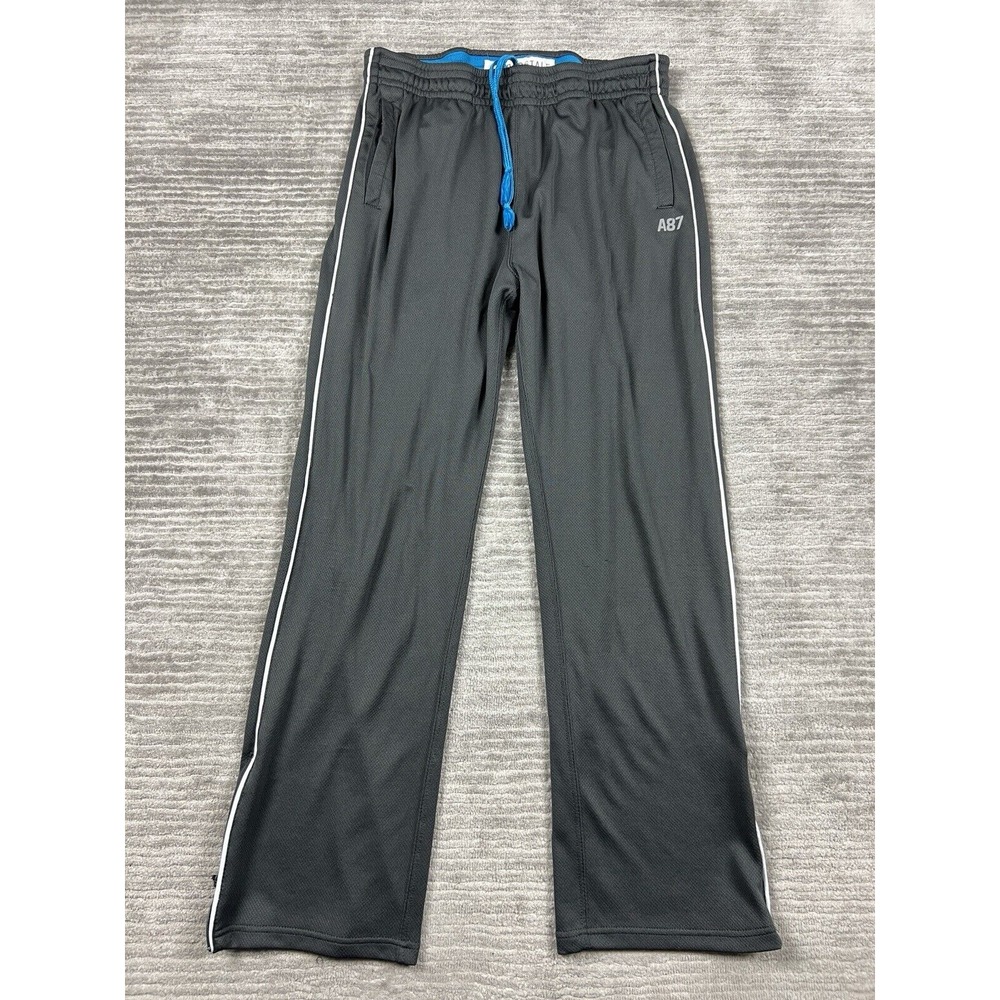 Aeropostale Pants Mens Large Gray Pull On Drawstring Track Polyester Ankle Zip